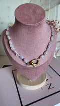 Collana Moschettone Perle Rosa