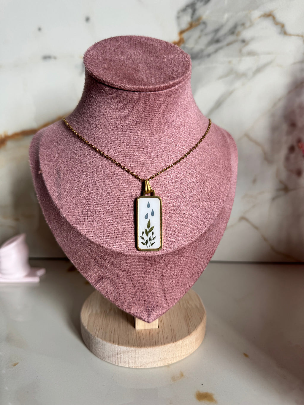 Collana Targhetta Foglie
