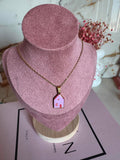 Collana Targhetta Casetta Rosa