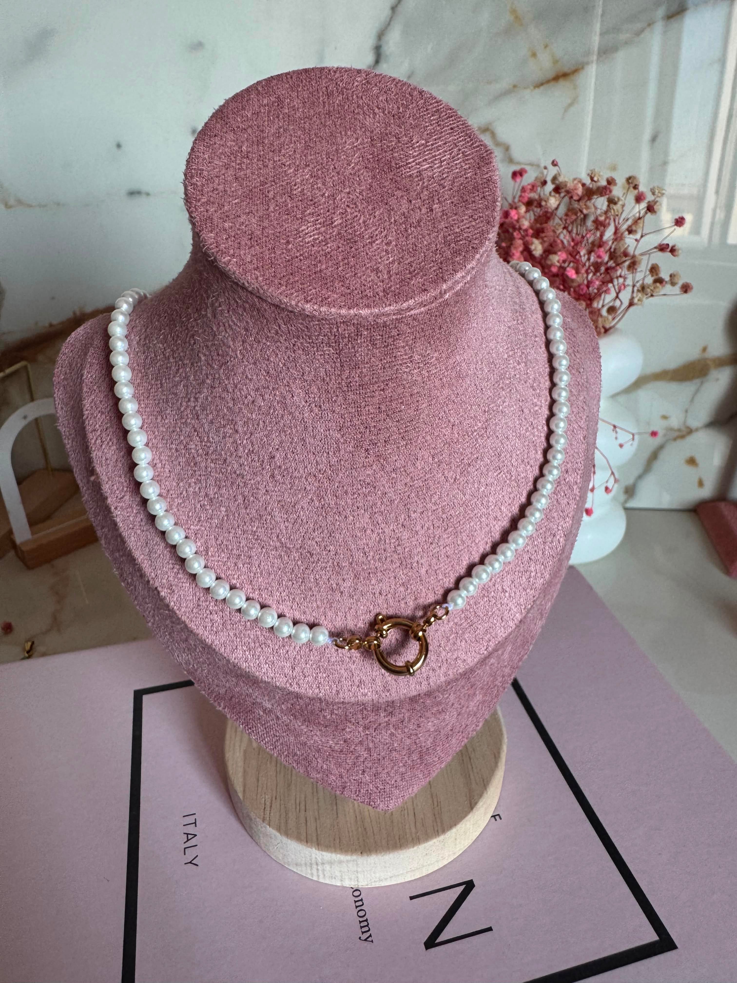 Collana Moschettone Perle